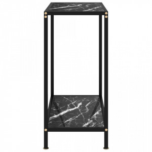 Masa consola, negru, 60 x 35 x 75 cm, sticla securizata - V322830V - Img 3