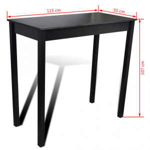 Masa de bar din MDF, negru, 115 x 55 x 107 cm - V240378V - Img 4