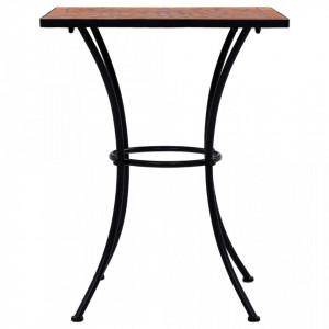Masa de bistro mozaic, caramiziu, 60 cm, ceramica - V46705V - Img 3