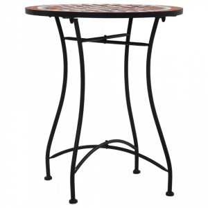 Masa de bistro mozaic, maro, 60 cm, ceramica - V46713V - Img 2