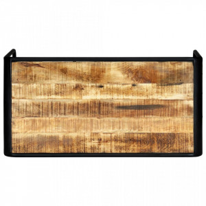 Masa de bucatarie, 118x60x76 cm, lemn masiv de mango nefinisat - V247868V - Img 3