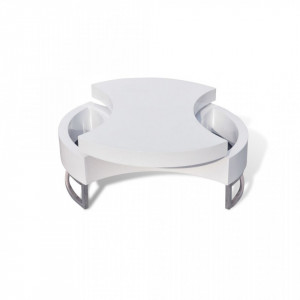 Masa de cafea cu sistem depozitare high-gloss, Alb - V240424V - Img 3