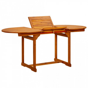 Masă de grădină, (120-170)x80x75 cm, lemn masiv de acacia - V316567V - Img 2