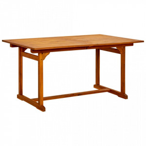 Masă de grădină, (150-200)x100x75 cm, lemn masiv de acacia - V316564V - Img 4