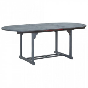 Masa de gradina, gri, 200 x 100 x 74 cm, lemn masiv de acacia - V47277V - Img 3