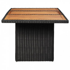 Masa de gradina, negru, 200 x 100 x 74 cm, poliratan - V310144V - Img 3
