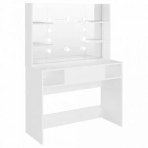 Masă de machiaj cu lumini LED, alb, 100x40x135 cm, MDF - V331538V - Img 1