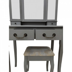 Masă de toaletă cu scaun, gri, 80 cm - TP287070 - Img 11