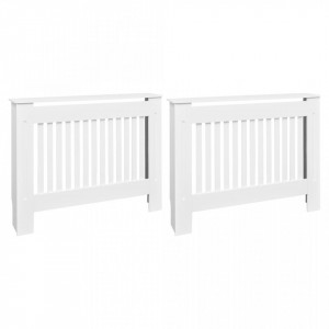 Masca de calorifer, 2 buc., alb, 112 cm, MDF - V276003V - Img 2