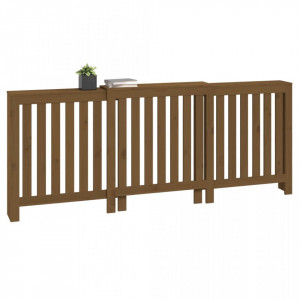Mască pentru calorifer maro miere 210x21x85 cm lemn masiv pin - V822589V - Img 4