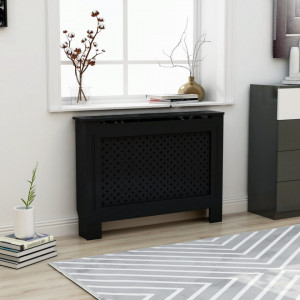 Masca pentru calorifer, negru, 112 x 19 x 81 cm, MDF - V288192V - Img 1