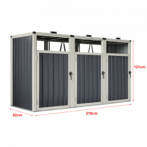Masca pubela gunoi, 121 x 219 x 82 cm pentru 3 pubele de 240 litri - P79344621 - Img 3