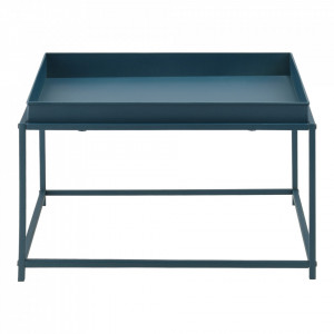 Masuta cafea Teltow DB, 36 x 59 x 59 cm, metal, rezistent la zgarieturi, albastru turcoaz mat, blat detasabil - P71742613 - Img 3