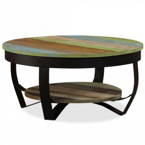 Masuta de cafea, lemn masiv reciclat, 65 x 32 cm - V244674V - Img 3
