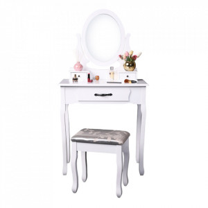 Măsuţă de toaletă cu scaun, alb, 72 cm - TP228273 - Img 19