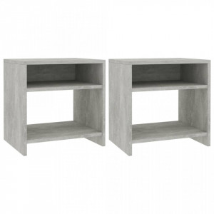 Noptiere, 2 buc., gri beton, 40 x 30 x 40 cm, PAL - V800018V