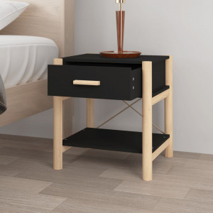 Noptiere, 2 buc., negru, 42x38x45 cm, lemn compozit - V345657V - Img 4