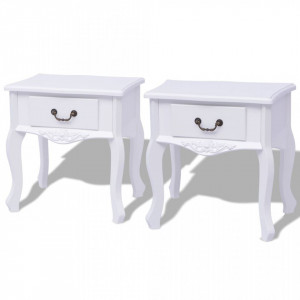 Noptiere din lemn MDF alb 2 buc. - V242750V
