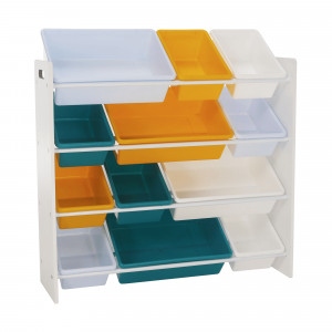 Organizator / raft pentru jucării, alb și multicolor - TP299192 - Img 10