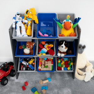 Organizator / raft pentru jucării, gri și albastru - TP299193 - Img 4