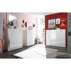 Pantofar, alb lucios, 90x40x122 cm - TP239488 - Img 4