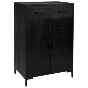 Pantofar, negru, 75x40x110 cm, lemn masiv de pin - V349934V - Img 1