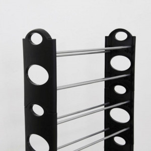 Pantofar, rafturi, negru, 64x154x19 cm - TP126088 - Img 2