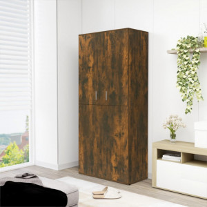 Pantofar, stejar fumuriu, 80x39x178 cm, lemn prelucrat - V815531V - Img 2