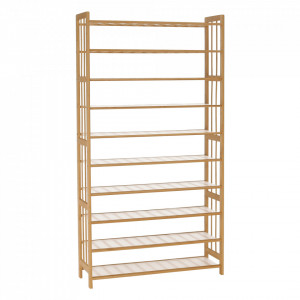 Pantofar, suport pentru pantofi, 10 poliţe, bambus, 80x25x150 cm - TP296534 - Img 11