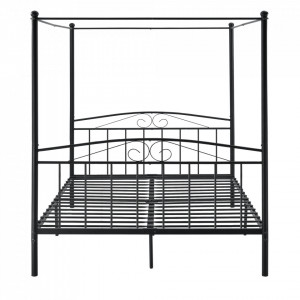 Pat baldachin, 200 x 180 cm, otel, negru - P71799192 - Img 3
