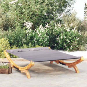 Pat de exterior, antracit, 165x188,5x46 cm, lemn masiv curbat - V313950V - Img 2