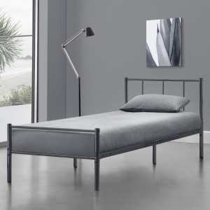 Pat rama metalica Laos W90, 209,5 x 91,5 x 81,5 cm, otel, gri mat, single - P69703531