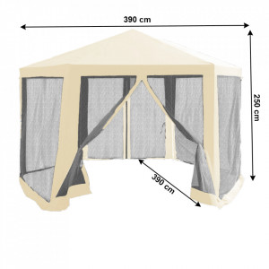 Pavilion, cort grădină pentru petreceri, crem, 3,9x2,5x3,9 m - TP298809 - Img 2