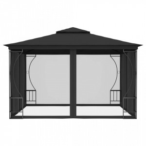 Pavilion cu plase, antracit, 300 x 300 x 265 cm - V48597V