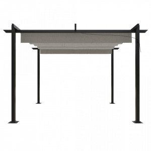 Pavilion grădină, acoperiș retractabil, crem, 3x3 m - V318534V - Img 4