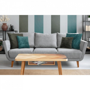 Pernă, material textil de catifea petrol, 45x45 cm - TP238762 - Img 13