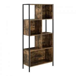 Raft, biblioteca, 153,5 x 73 x 30 cm, negru/maro - P77015988 - Img 2