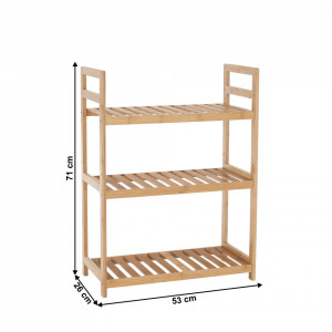 Raft cu 3 poliţe, bambus natural, 53x26x71 cm - TP296528 - Img 16