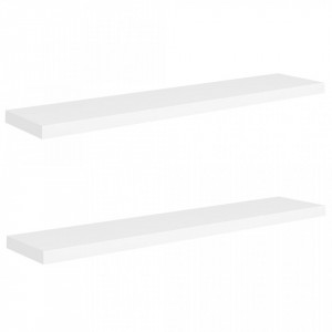Rafturi de perete suspendate, 2 buc., alb, 120x23,5x3,8 cm, MDF - V323821V - Img 2
