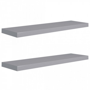 Rafturi de perete suspendate, 2 buc., gri, 90x23,5x3,8 cm, MDF - V323860V - Img 2