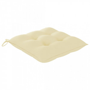 Scaun balansoar cu perne alb crem, lemn masiv de tec - V3062774V - Img 4