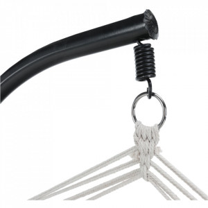 Scaun balansoar suspendabil, hamac, leagăn agăţat, alb, 90x107 cm - TP254344 - Img 3