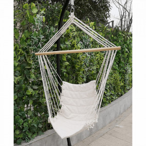 Scaun balansoar suspendabil, hamac, leagăn agăţat, alb, 90x107 cm - TP254344 - Img 17