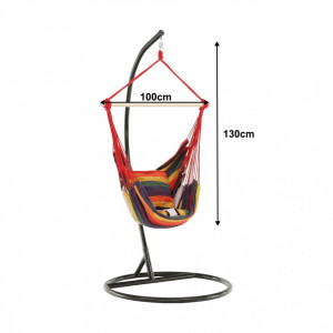 Scaun balansoar suspendabil, hamac, leagăn agăţat, roşu, 100x100x130 cm - TP254341 - Img 17