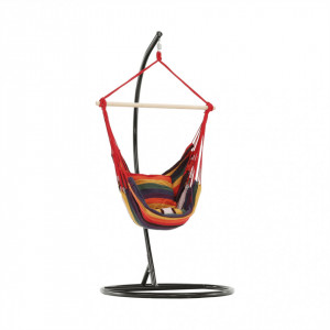 Scaun balansoar suspendabil, hamac, leagăn agăţat, roşu, 100x100x130 cm - TP254341 - Img 12