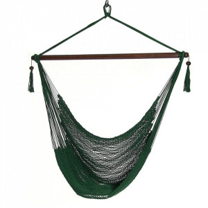 Scaun balansoar suspendabil, hamac, leagăn agăţat, verde, 130x100 cm - TP262393 - Img 1