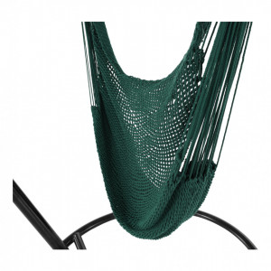 Scaun balansoar suspendabil, hamac, leagăn agăţat, verde, 130x100 cm - TP262393 - Img 13
