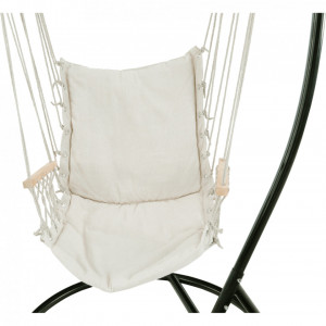 Scaun balansoar suspendabil, leagăn agăţat, alb, 98x60x110 cm - TP254346 - Img 6