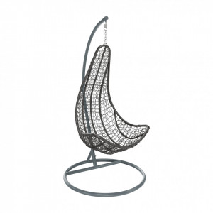 Scaun balansoar suspendabil, leagăn agăţat, gri, 105x105x195 cm - TP286353 - Img 18