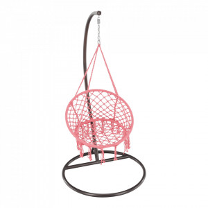 Scaun balansoar suspendabil, leagăn agăţat, roz, 80x120 cm - TP295528 - Img 7